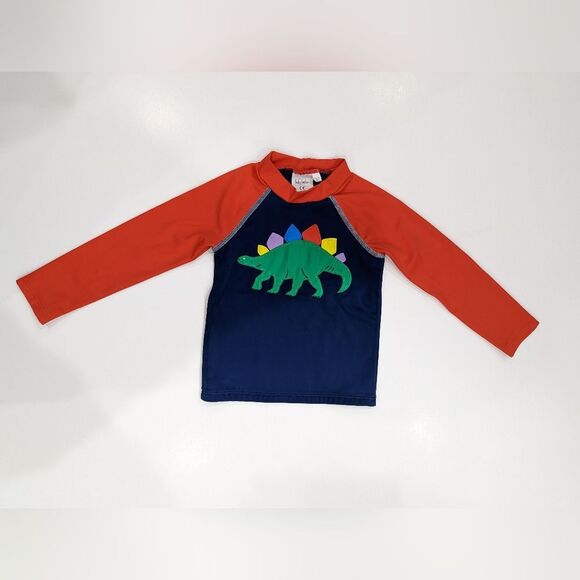 Baby Boden Mini blue red dinosaur swim rashguard toddler boy size 18 24 months - Picture 3 of 5